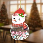 Personalizado lindo muñeco de nieve perro diseño de la pata de madera Shaker ornamento con 1-13 nombres y texto Inicio Árbol Decoración Regalo de Navidad para los amigos de la familia