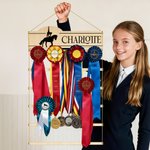 Personalised Horse Show Ribbon Badge  Holder with Text Equestrian Award Display Birthday Game Day Team Gift for Horse Rider Lover