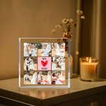 Personalised We Love You Nine-Grid Photos Square Acrylic Plaque Desk Decor Birthday Anniversary Christmas Gift for Family Friends