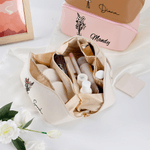 Henkilökohtainen Syntymä Kukka Suuri Avoin Kannettava PU Nahka Makeup Bag nimi Travel tarvikkeet Syntymäpäivä lahja naisille tytöille