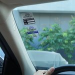 Pegatinas personalizadas multicolores para el parabrisas con el nombre de la empresa del coche Etiquetas transparentes para el próximo servicio Regalo diario para el cliente de la empresa del coche