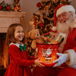 Personalised Cartoon Santa Claus Character LED Light Bucket Bag with Name Christmas Party Gift for Children Teenagers