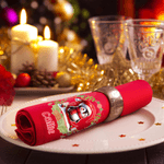 Personalisierte Kranz niedlich Weihnachten Charakter erste 100% Baumwolle wiederverwendbare rote Serviette mit Namen Tischdekoration Weihnachtsgeschenk für Familie Freund