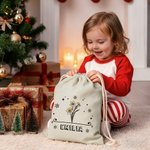 Personalized Birth Flower Drawstring Gift Bag with Name Birthday Anniversary Christmas Gift for Kids Family Friends