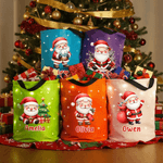 Personalised Cartoon Santa Claus Character LED Light Bucket Bag with Name Christmas Party Gift for Children Teenagers