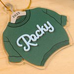 Personalized Chunky Knit Sweater Acrylic Ornament with Name and Birth Information Home Tree Decor Baby's 1st Christmas Gift for New Baby New Parent