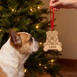 Personalisierter Hölzerner Baumschmuck mit Namensgravur auf Hundeknochen Wohndeko Weihnachtsgeschenk für Hundebesitzer