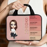 Personalized Bible Verse Cartoon Character Bible Storage Bag Daily Use Thanksgiving Day Christening Gift for Christian Family Friends