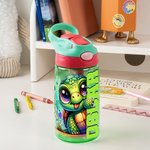 Personlig 475 ml barnflaska med skogsdjur och namn silikonpip passar pojkar och flickor perfekt till skolstart och födelsedag