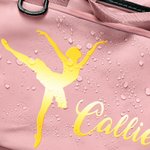 Personalisierte Multi-Fach Ballett Silhouette wasserdicht Oxford Reisetasche mit Namen und Schultergurt Geburtstag Geschenk für Ballerina Tanzliebhaber