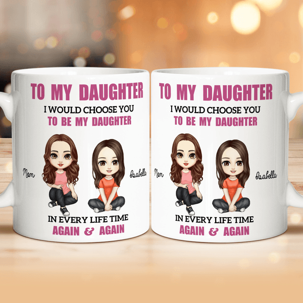 Personalized Cartoon Character 11 oz 15 oz Ceramic Coffee Mug with Names Daily Use Birthday Gift for Daughter