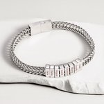 Pulsera personalizada en acero inoxidable con bloques de nombres de 1 a 12 grabados regalo de aniversario y cumpleaños para papá o abuelo