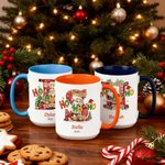 Personalised Happy HoHoHo to You Christmas Initial  Ceramic Coffee Mug with Name Christmas Gift for Family Kids
