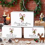 Bastón de caramelo de Navidad personalizado Caja de metal para galletas con textos Regalo de Navidad para la familia Niños