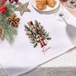 Personalized Nutcracker Waffle Tea Towel with Name Kitchen Decor Christmas Gift for Family Friend