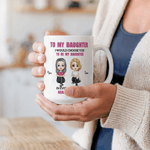 Personalized Cartoon Character 11 oz 15 oz Ceramic Coffee Mug with Names Daily Use Birthday Gift for Daughter