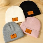 Personalised Comic Style Cartoon Character Soft Knitted Beanie Hat with Name Winter Accessory Birthday Gift for Men Women Family