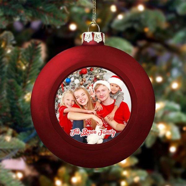 Gepersonaliseerde foto ontwerp kerstbal ornament met tekst Home Tree Decor kerstcadeau voor familie vriend