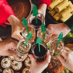 Gepersonaliseerde kerstboom stijl cocktail stok drank roerstaaf met naam Set van 5 kerstfeest Decor Cadeau voor familie vriend