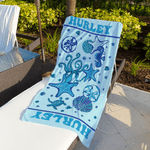 Personalized Ocean Starfish Quick Dry Oversized Beach Towel with Name Summer Travel Essential Gift for Friend Family