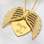 Chaîne Femme avec Prénom Personnalisé Collier Ailes d'Ange Cadeau Anniversaire Saint-Valentin pour Femme