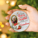 Personalised I Know Heaven Is A Beautiful Place Photo Christmas Ornament with Name Memorial Gift for Loss of Loved One