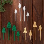 Personalized Christmas Tree Acrylic Cocktail Stick Drink Stirrer Set of 4 with Name Christmas Party Decor Gift for Family Friends