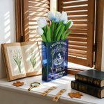 Personalised Retro Reading Girl Clear Acrylic Book Vase with Name Bookshelf Room Decor Birthday Gift for Friends Book Lovers