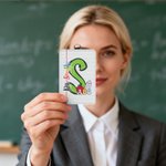 Gepersonaliseerde Potlood Compositie Notebook papier PU lederen ID Badge houder met tekst Terug naar school Waardering Gift voor leraar