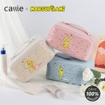 Personalized Cute Long-Tailed Leopard Marsupilami Wide Opening PU Leather Makeup Bag with Name Birthday Gift for Girls | Callie × Marsupilami®