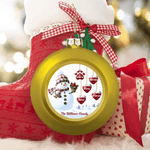 Personlig 1-14 Paw Prints Hearts Snowman Julkulprydnad med namn och text Juldekoration Julklapp till familj och vänner