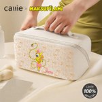 Personalized Cute Long-Tailed Leopard Marsupilami Wide Opening PU Leather Makeup Bag with Name Birthday Gift for Girls | Callie × Marsupilami®