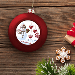 Personlig 1-14 Paw Prints Hearts Snowman Julkulprydnad med namn och text Juldekoration Julklapp till familj och vänner