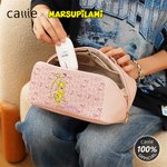 Personalized Cute Long-Tailed Leopard Marsupilami Wide Opening PU Leather Makeup Bag with Name Birthday Gift for Girls | Callie × Marsupilami®