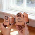 Personalised Buttons Wooden Thread Holder with Text and Magnet Sewing Tools Mother's Day Birthday Gift for Needlecraft Lovers