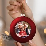 Personlig fotodesign julbollsprydnad med text hem träddekoration julklapp för familj vän