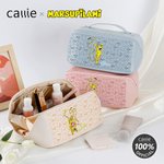 Personalized Cute Long-Tailed Leopard Marsupilami Wide Opening PU Leather Makeup Bag with Name Birthday Gift for Girls | Callie × Marsupilami®