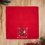 Personalized Snowflake 3D Cartoon Santa Claus Initial 100% Cotton Reusable Napkin with Name Table Decor Christmas Gift for Family