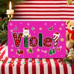 Personalised Santa Claus Elk Christmas Element Alphabet Treats Sweets Box with Name Christmas Gift for Family Kids