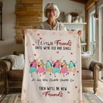 Personnalisé We'll Be Friends until We're Old and Senile Soft Throw Blanket with 2-6 Names Home Decor Birthday Gift for Sisters Besties (Nous serons amis jusqu'à ce que nous soyons vieux et séniles)