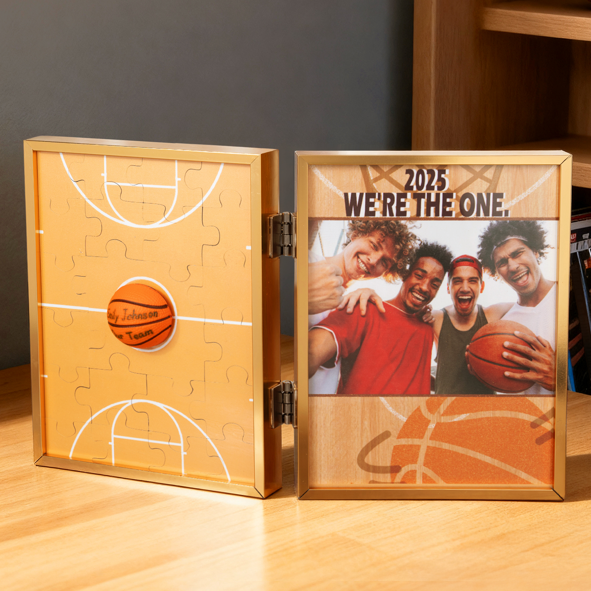 Cadre photo puzzle basket personnalisé avec texte Message Board Team Birthday Christmas Gift for Basketball Lovers Players