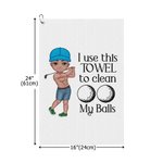Gepersonaliseerde I Use This Towel to Clean My Balls Waffle Golf Towel met Cartoon Sport Man Haak Super Absorberend Golf Accessoire Cadeau voor Golfliefhebber Man
