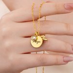 Personalized Birthstone Black Belt Charm Pendant Martial Arts Necklace with NameT eam Birthday Gift for Teen Girl Karate Judo Taekwondo Lovers