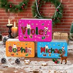 Personalised Santa Claus Elk Christmas Element Alphabet Treats Sweets Box with Name Christmas Gift for Family Kids