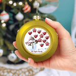 Personlig 1-14 Paw Prints Hearts Snowman Julkulprydnad med namn och text Juldekoration Julklapp till familj och vänner