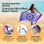Personalized Mandala Bohemian Style Quick Dry Beach Towel with Name Travel Essentials Beach Party Birthday Gift for Women Men