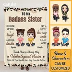 Personalised Sibling Leopard Print Throw Blanket Custom Names Soft Home Decor Gift for Besties