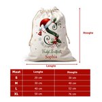 Gepersonaliseerde Canvas Cadeauzak met Trekkoord Belletje Hulst en Kerstmanhoed Ontwerp met Initiaal Naam en Tekst Kerstcadeau voor Familie Kinderen