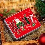 Personalised Santa Claus Elk Christmas Element Alphabet Treats Sweets Box with Name Christmas Gift for Family Kids