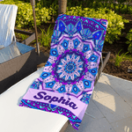 Personalized Mandala Bohemian Style Quick Dry Beach Towel with Name Travel Essentials Beach Party Birthday Gift for Women Men